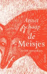 Wit met rode boekcover met daarop illustratie van een wolf, titel en auteur