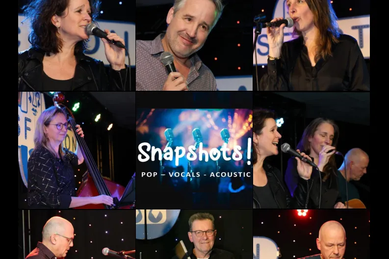 collage van bandleden Snapshots!